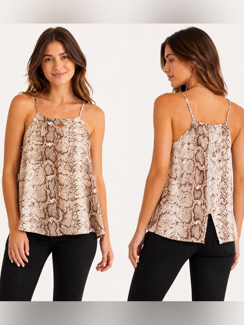 Snake Print Sleeveless Tank Top - Size Medium